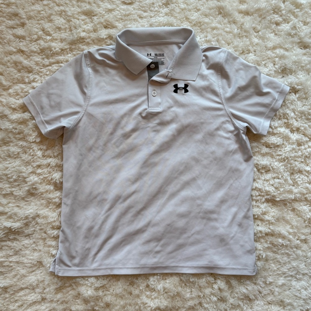 Under Armour white boys polo youth size XL